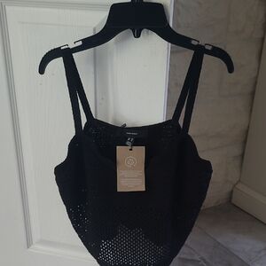 Vero Moda Black Crochet Crop Top